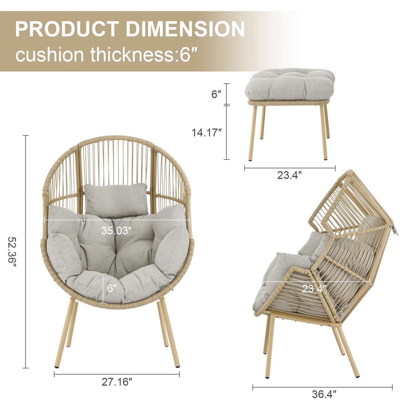 Save 60% - Egg Chair Set with Ottoman