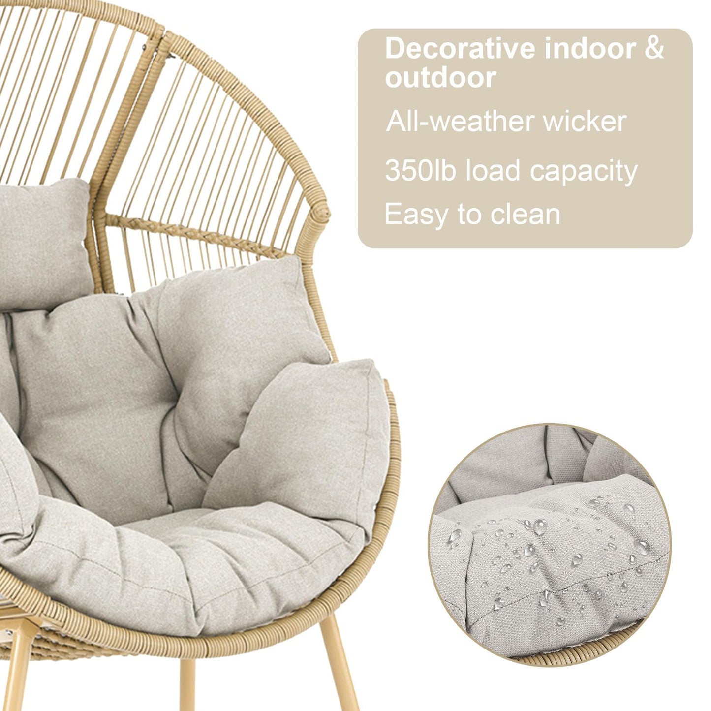 Save 60% - Egg Chair Set with Ottoman
