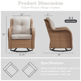 Outdoor 2PC PE Rattan Swivel Glider Chairs, NTC Series - Belord