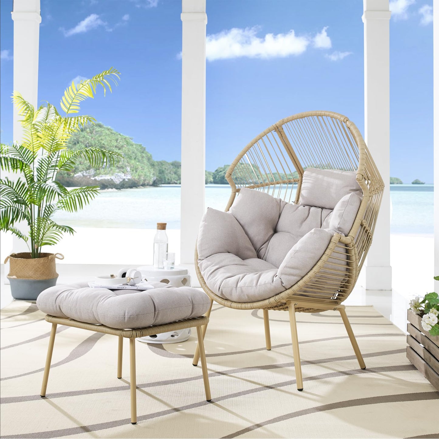 Save 60% - Egg Chair Set with Ottoman