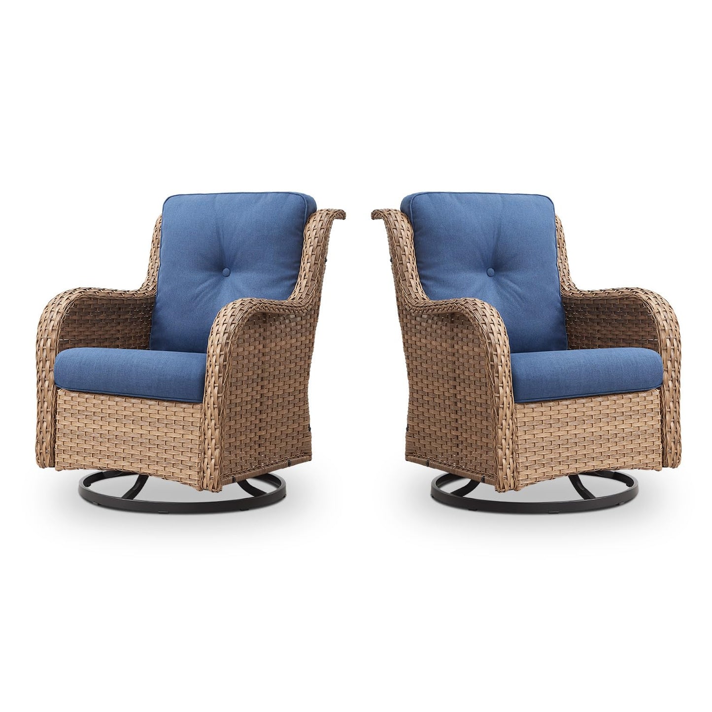 Save 39% - Outdoor 2PC PE Rattan Swivel Glider Chairs, NTC Series