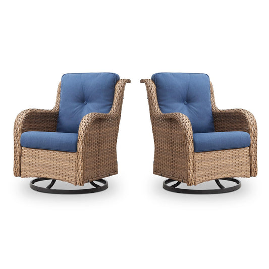 Save 39% - Outdoor 2PC PE Rattan Swivel Glider Chairs, NTC Series