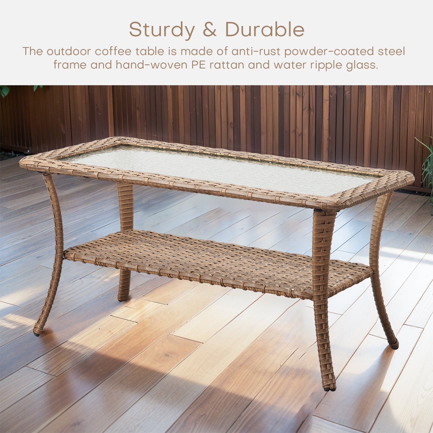 Outdoor 40" PE Rattan Coffee Table, NTC Series - B2B Wholesale