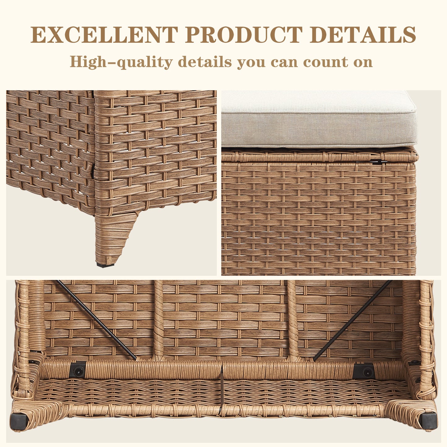 Outdoor PE Rattan Ottoman, NTC Series