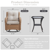 Save 60% - Swivel Glider Chairs Set with Side Table, NTC Series - Belord