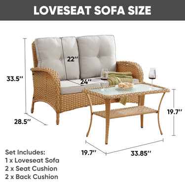 Loveseat Set with Coffee Table, NDS Series - Belord