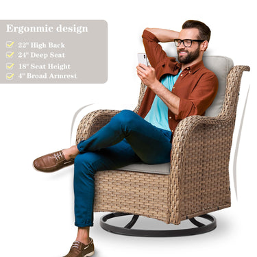 Save 60% - Swivel Glider Chairs Set with Side Table, NTC Series - Belord