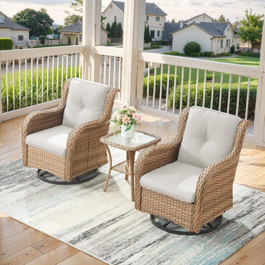 Save 60% - Swivel Glider Chairs Set with Side Table, NTC Series - Belord