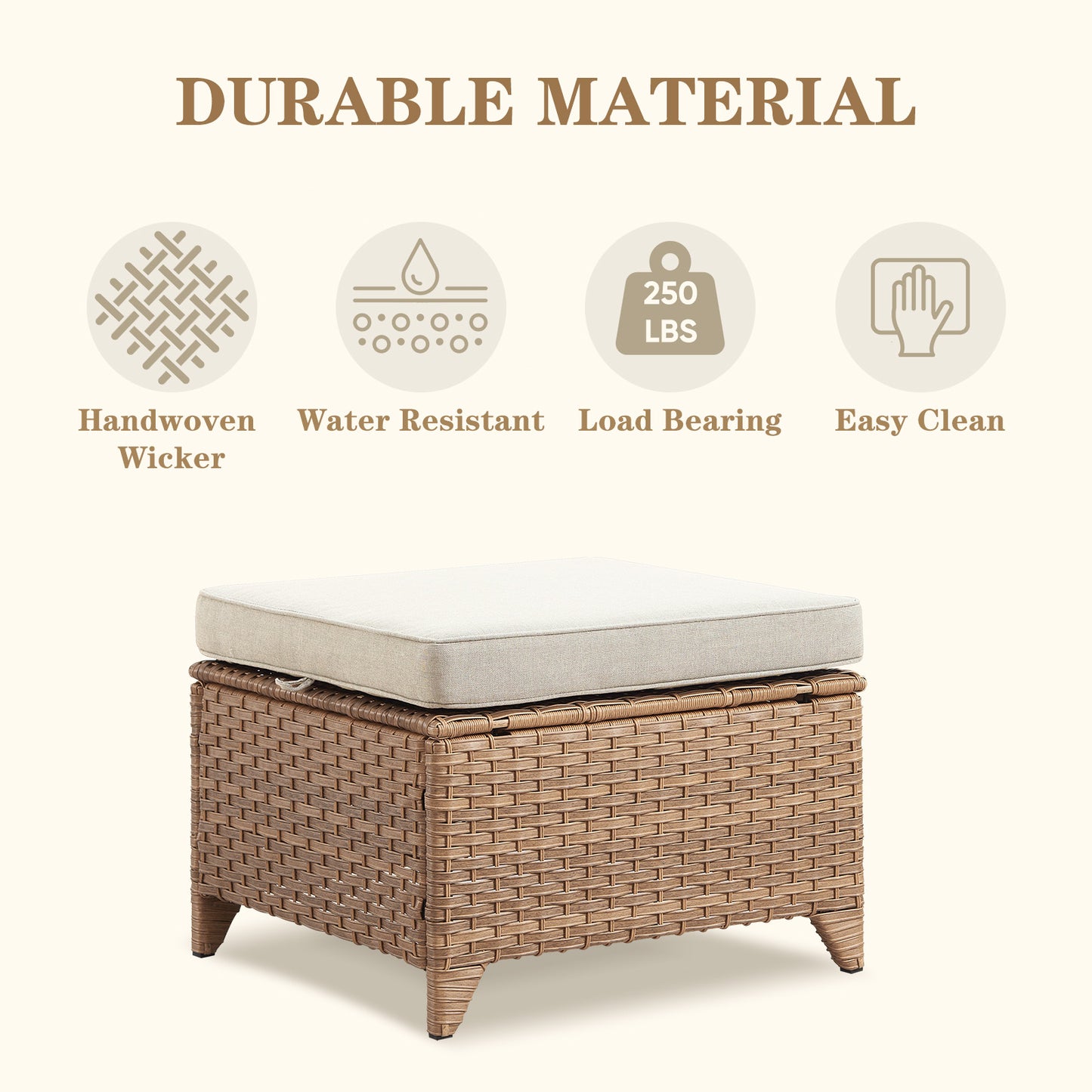 Outdoor PE Rattan Ottoman, NTC Series