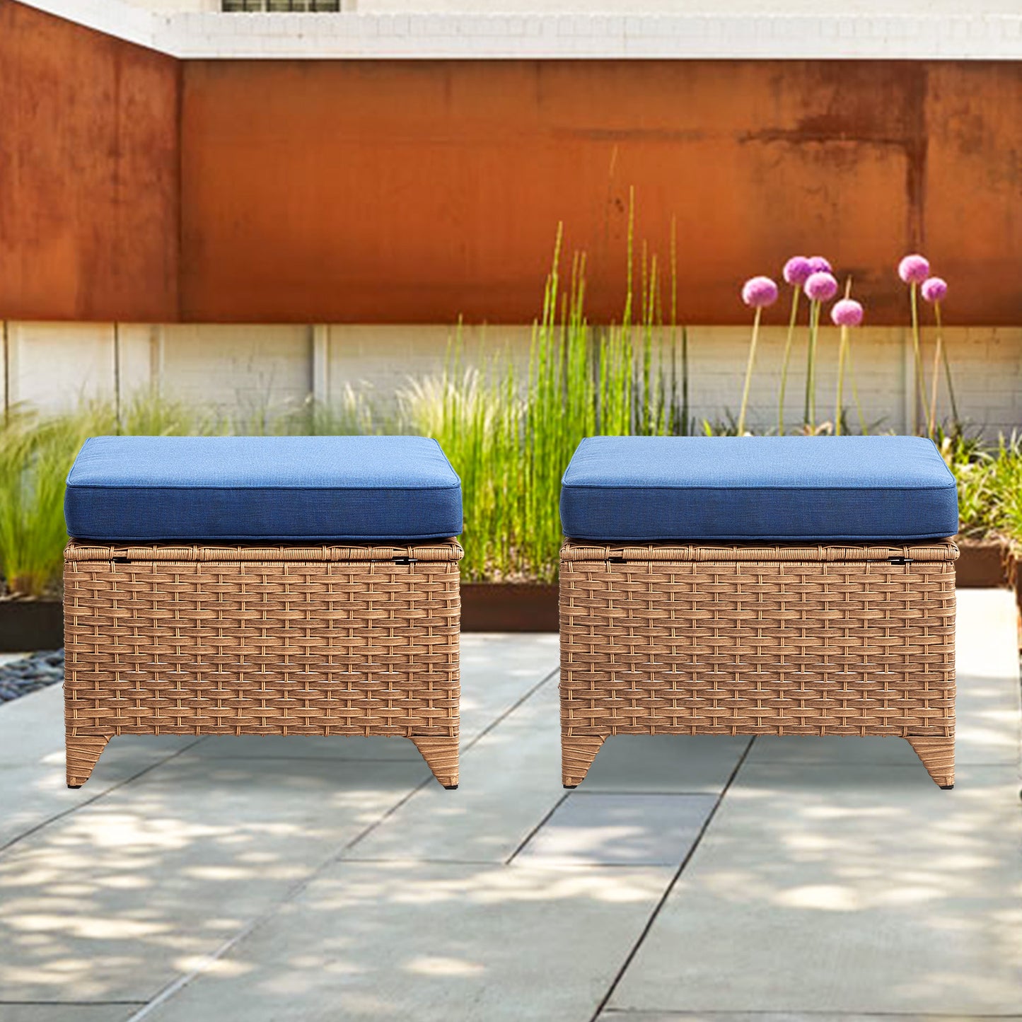 Outdoor PE Rattan Ottoman, NTC Series
