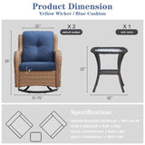 Save 60% - Swivel Glider Chairs Set with Side Table, NTC Series - Belord