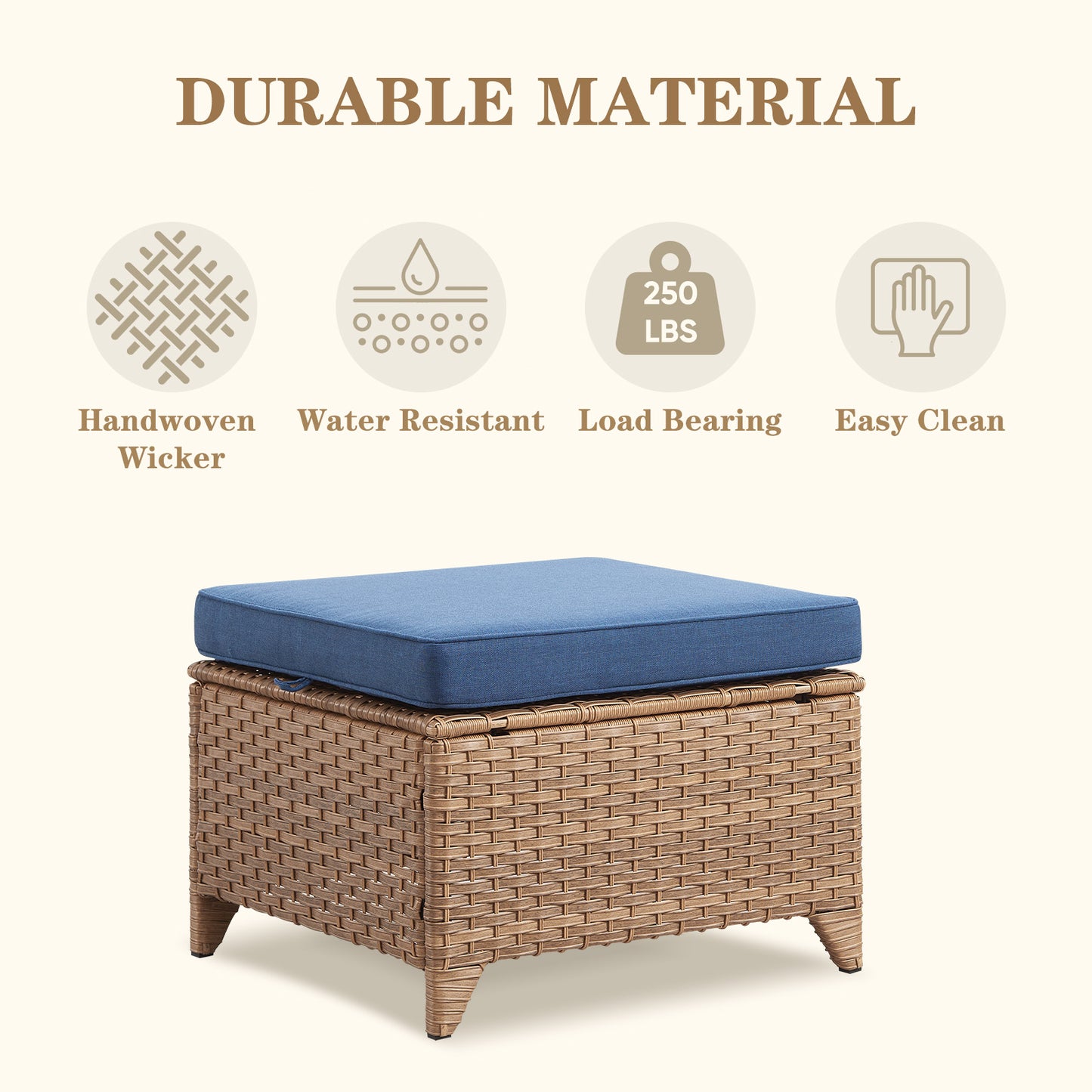Outdoor PE Rattan Ottoman, NTC Series