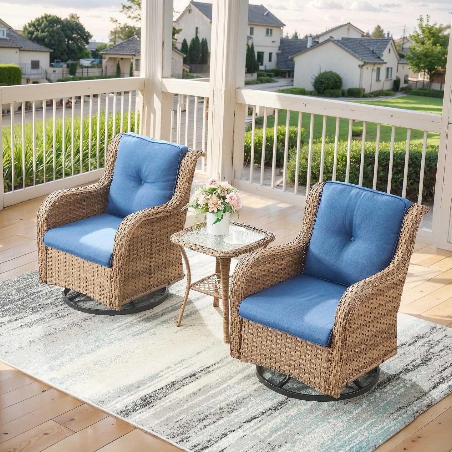 Save 40% - Swivel Glider Chairs Set with Side Table, NTC Series