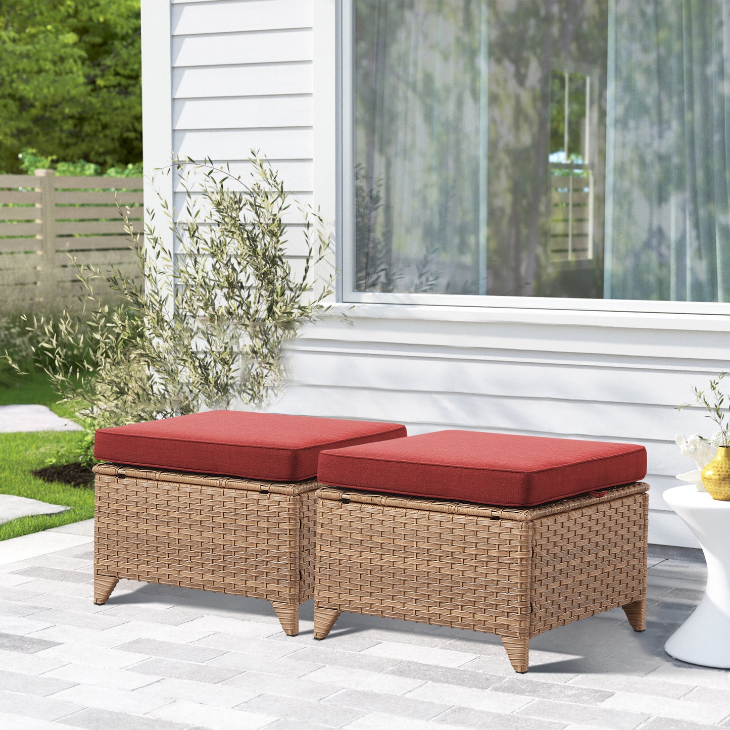 Outdoor PE Rattan Ottoman, NTC Series