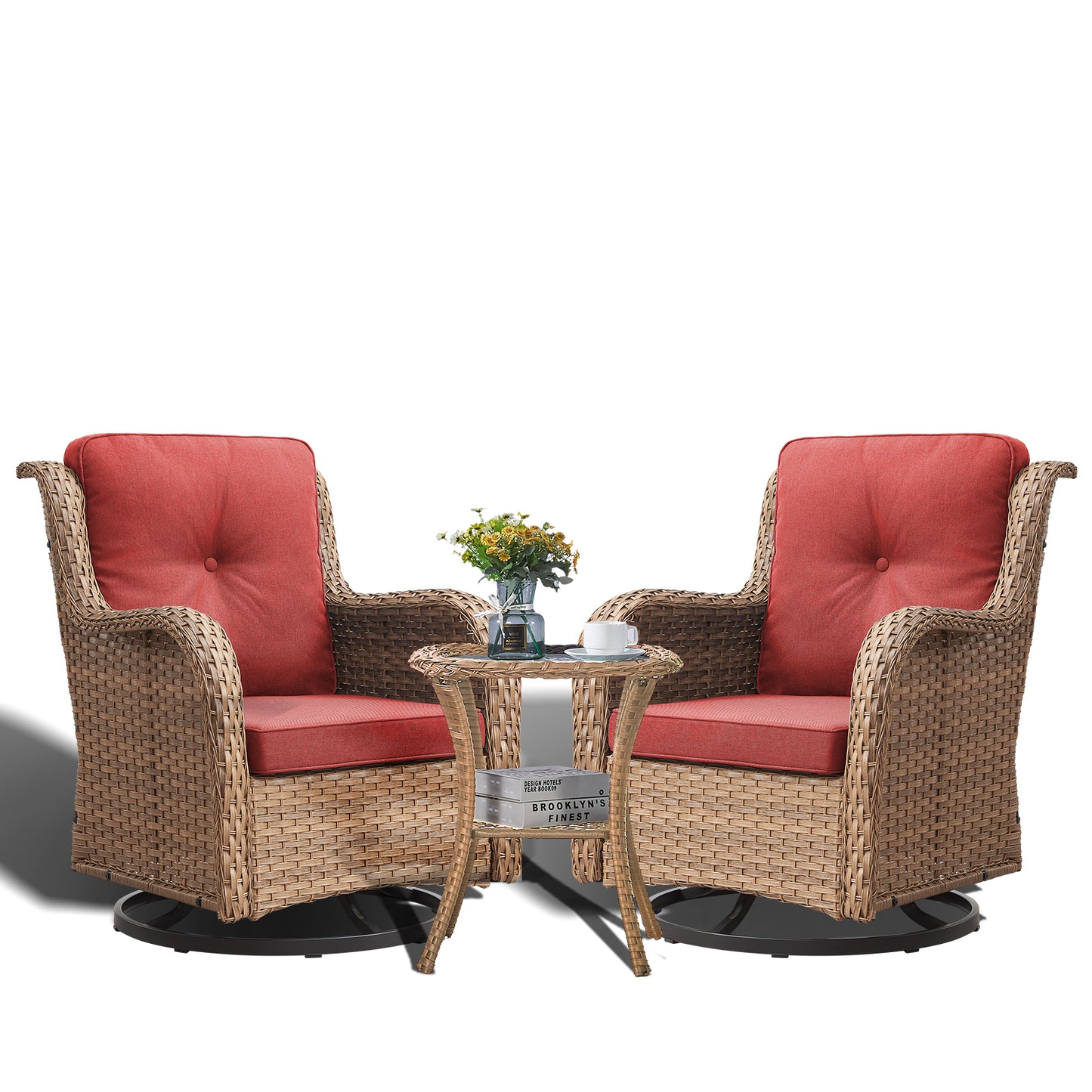 Save 40% - Swivel Glider Chairs Set with Side Table, NTC Series