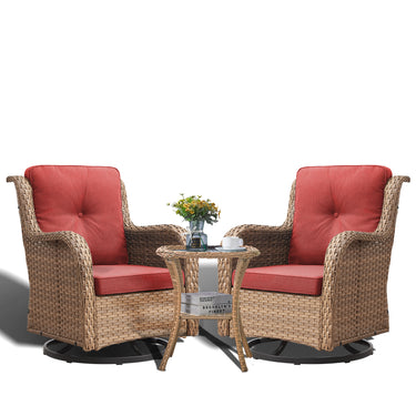 Save 40% - Swivel Glider Chairs Set with Side Table, NTC Series - Belord