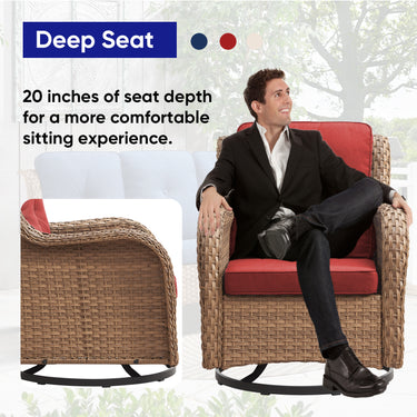 Save 40% - Swivel Glider Chairs Set with Side Table, NTC Series - Belord