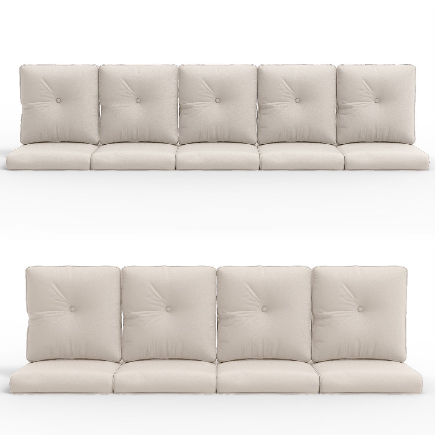 18-Piece Blue Patio Cushion Set - 9 Seat & 9 Back Cushions with Removable Waterproof Covers, All-Weather Outdoor Replacement (Standard 22"x24")
