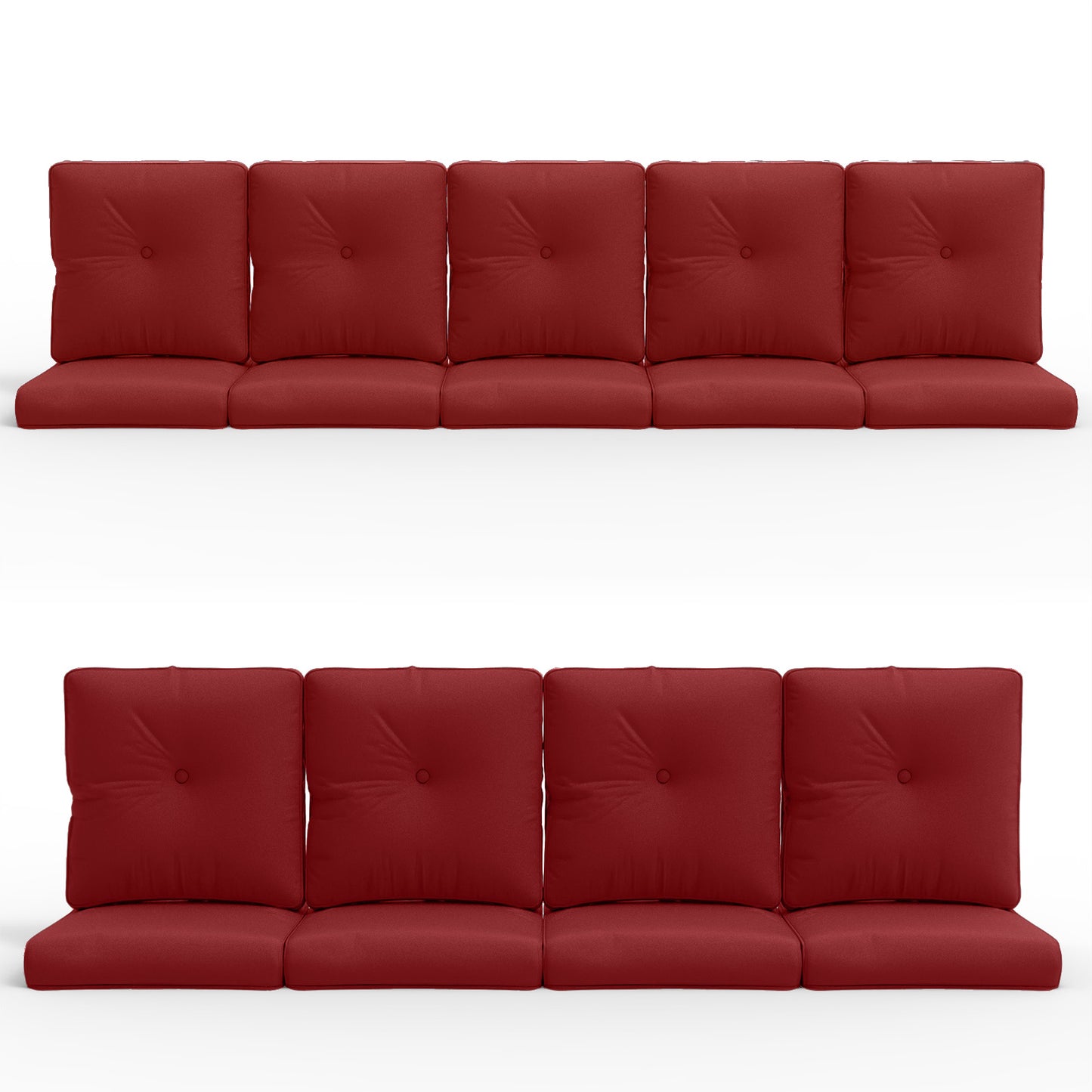 18-Piece Blue Patio Cushion Set - 9 Seat & 9 Back Cushions with Removable Waterproof Covers, All-Weather Outdoor Replacement (Standard 22"x24")
