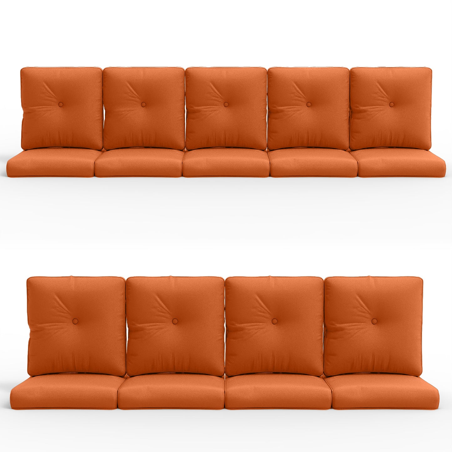 18-Piece Blue Patio Cushion Set - 9 Seat & 9 Back Cushions with Removable Waterproof Covers, All-Weather Outdoor Replacement (Standard 22"x24")