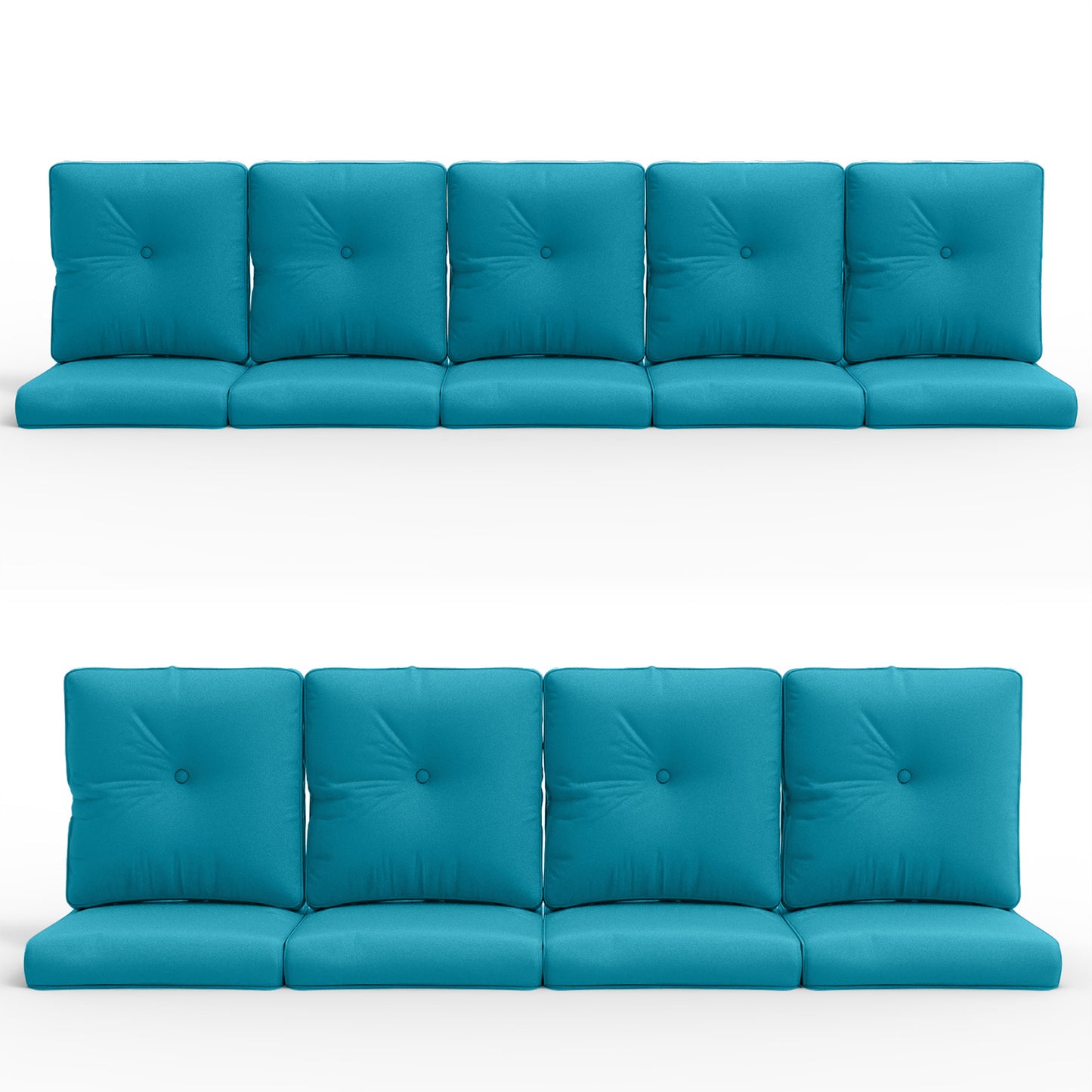 18-Piece Blue Patio Cushion Set - 9 Seat & 9 Back Cushions with Removable Waterproof Covers, All-Weather Outdoor Replacement (Standard 22"x24")