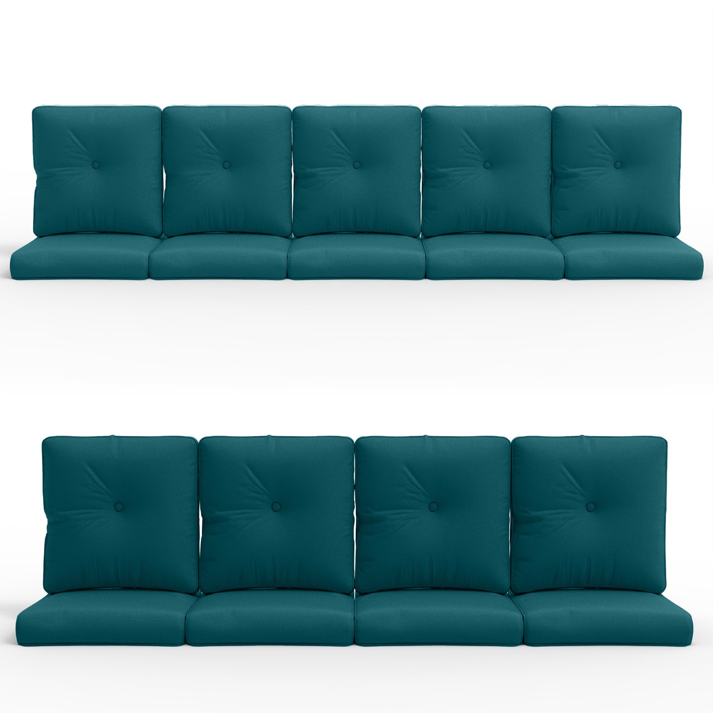 18-Piece Blue Patio Cushion Set - 9 Seat & 9 Back Cushions with Removable Waterproof Covers, All-Weather Outdoor Replacement (Standard 22"x24")