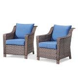 Belord 2-piece outdoor patio chair set with blue cushions from the DAR Series, perfect for conversation and relaxation.