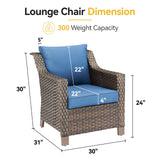 Blue Belord 2-piece outdoor patio conversation set with cushioned chairs and a small table, ideal for outdoor relaxing and entertaining.