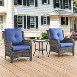 Belord 3-piece patio wicker furniture set with two chairs and side table, ideal for outdoor conversation and relaxation.