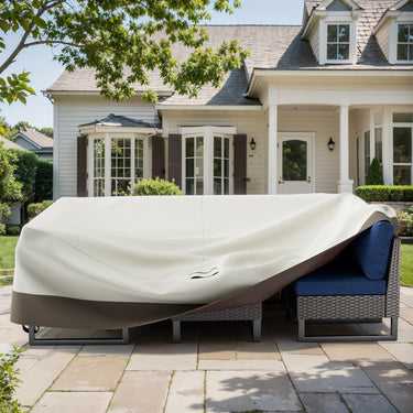 Belord 126-inch waterproof patio furniture cover made of 600D fabric, UV and wind proof for outdoor furniture protection.