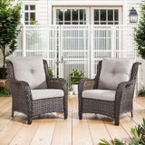 Belord 2-piece patio wicker chairs set with 4-inch cushions, ideal for outdoor conversation areas in the NTC series.