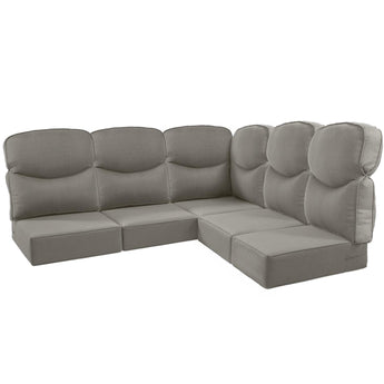 5 Seater 24x24x6 Outdoor Patio Corner Cushion Smile Grey