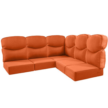 5 Seater 24x24x6 Outdoor Patio Corner Cushion Smile Orange