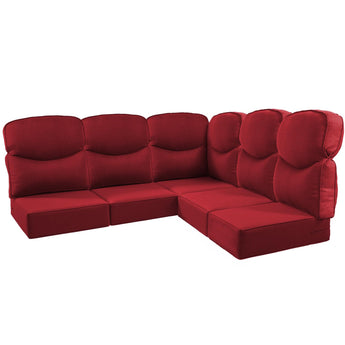 5 Seater 24x24x6 Outdoor Patio Corner Cushion Smile Red