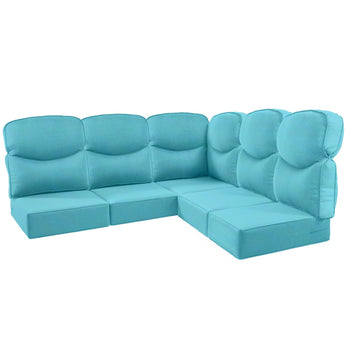 5 Seater 24x24x6 Outdoor Patio Corner Cushion Smile Turquoise