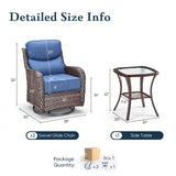 Belord 3-piece patio bistro set with swivel glider chairs and side table, featuring durable outdoor design and modern style.