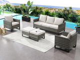 Pair of Belord wicker patio chairs with 18.5-inch high backs, sturdy design, and natural woven texture for outdoor seating.