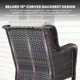 Belord 2-piece patio wicker chair set with 4-inch cushions, outdoor conversation chairs from the NTC Series.