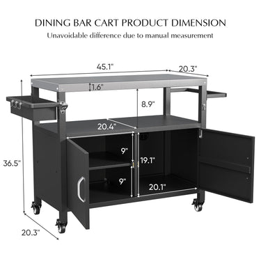 Belord 52-inch outdoor kitchen island with stainless steel top and propane storage, ideal for outdoor cooking and entertaining.