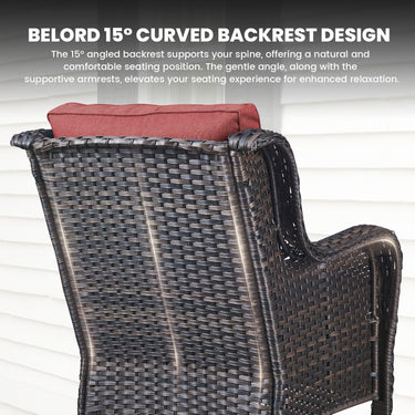 Belord 2-piece patio wicker chairs set with cushions, perfect for outdoor conversation areas, part of the NTC Series.