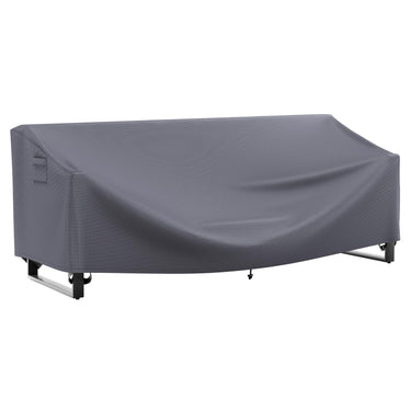 Belord 83-inch waterproof patio sofa cover with UV protection, 600D fabric and click-close straps for outdoor furniture protection.