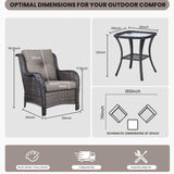 Belord 3-piece patio wicker furniture set with 2 chairs and side table from the NTC Series, featuring woven wicker design.
