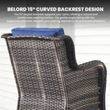 Belord 3-piece patio wicker furniture set includes two chairs and a side table, perfect for outdoor conversation areas.
