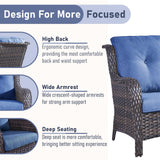 Belord outdoor wicker loveseat sofa, 53-inch patio 2-seater with cushions, all-weather PE rattan, part of NTC series.