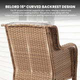 Belord 2-piece patio wicker chairs set with 4-inch cushions, ideal for outdoor conversation areas in a stylish patio setting.