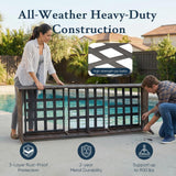 Belord oversized 3-seater wicker patio sofa with high back and 6-inch cushions, part of the NT series conversation set.