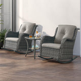 Belord 2-piece patio wicker rocking chairs set with olefin cushions from the NTC Series, showing comfortable outdoor seating with woven wicker.