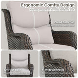 Belord swivel patio chairs set of 2 with 360° rotation and 5-inch cushions, part of the NTC Series, shown outdoors.