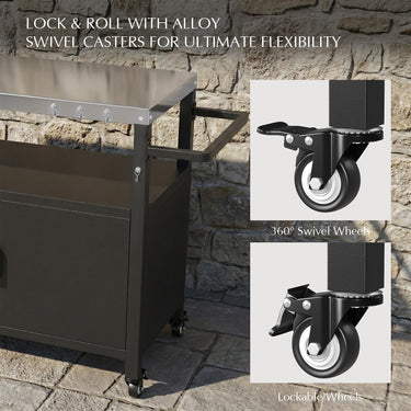 Belord 52-inch outdoor kitchen island with stainless steel top and propane storage, ideal for outdoor cooking and entertaining.