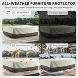 Belord 126-inch waterproof patio furniture cover made of 600D fabric, UV and wind proof, protects outdoor furniture from weather.